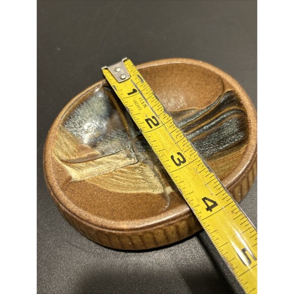 Vintage POTTERY CRAFT Made in USA Soap Dish Earth Tones - Picture 4 of 5